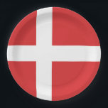 Plato De Papel Bandera de Dinamarca<br><div class="desc">¡Un regalo ideal para todos los patriotas de su país!</div>