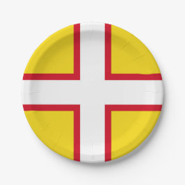 Plato De Papel Bandera de Dorset (condado del Reino Unido)