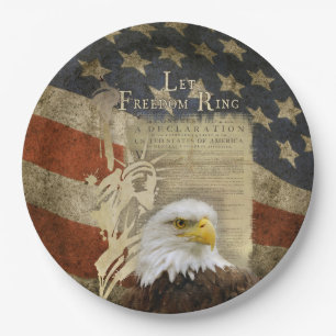 Plato De Papel Bandera de Eagle calvo MAGA los E.E.U.U. de la