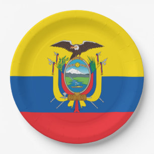 Plato De Papel Bandera de Ecuador