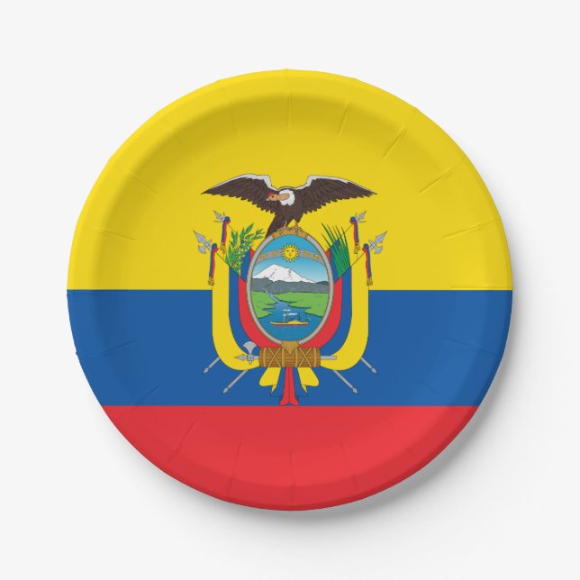 Plato De Papel Bandera de Ecuador (Anverso)