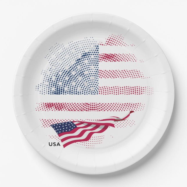 Plato De Papel bandera de EE. UU. (Anverso)
