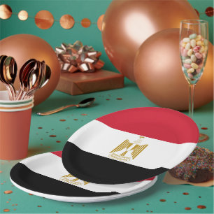 Plato De Papel Bandera de Egipto