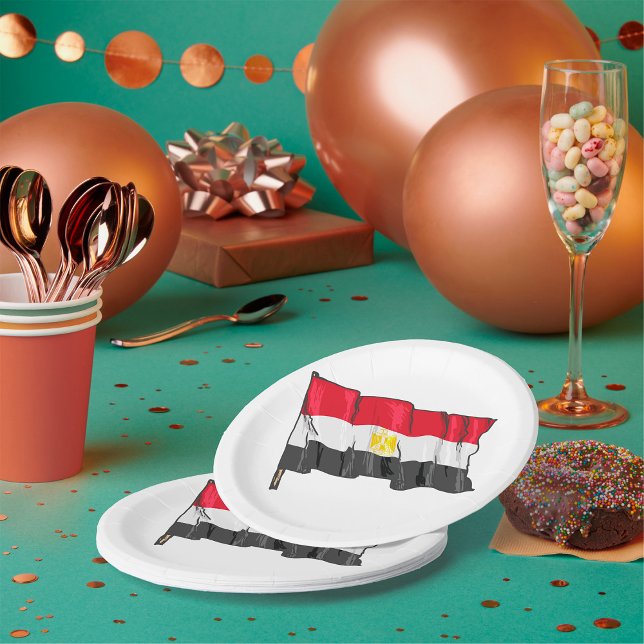 Plato De Papel Bandera de Egipto (Subido por el creador)