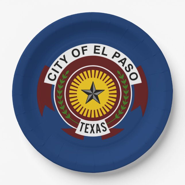 Plato De Papel Bandera de El Paso (Texas) (Anverso)