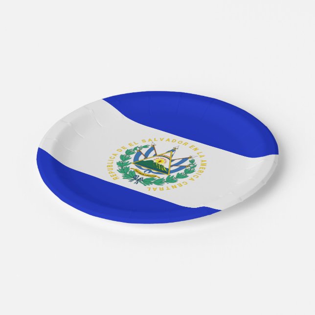 Plato De Papel Bandera de El Salvador (Angular)