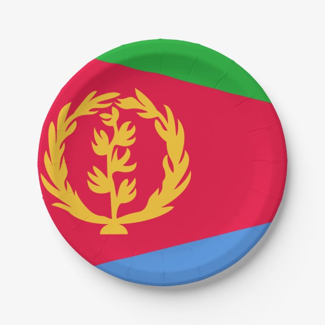 Plato De Papel Bandera de Eritrea (Anverso)