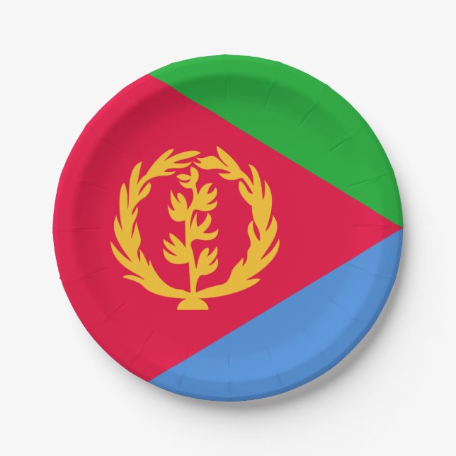 Plato De Papel Bandera de Eritrea (Anverso)