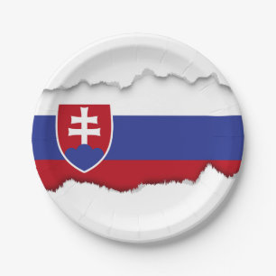 Plato De Papel Bandera de Eslovaquia
