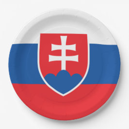Plato De Papel Bandera de Eslovaquia