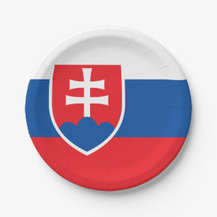 Plato De Papel Bandera de Eslovaquia