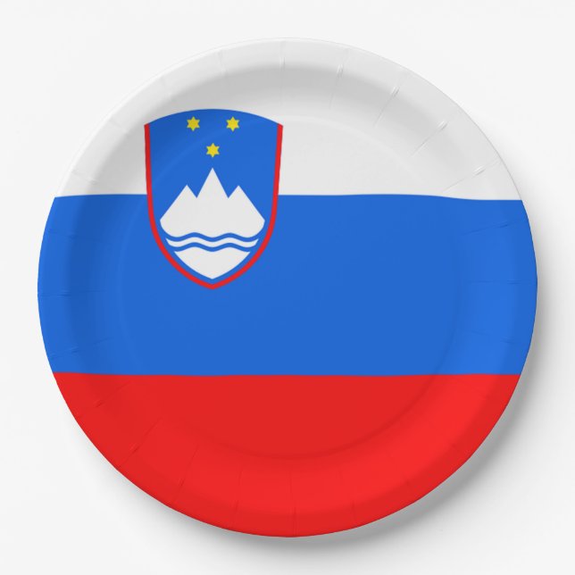 Plato De Papel Bandera de Eslovenia (Anverso)