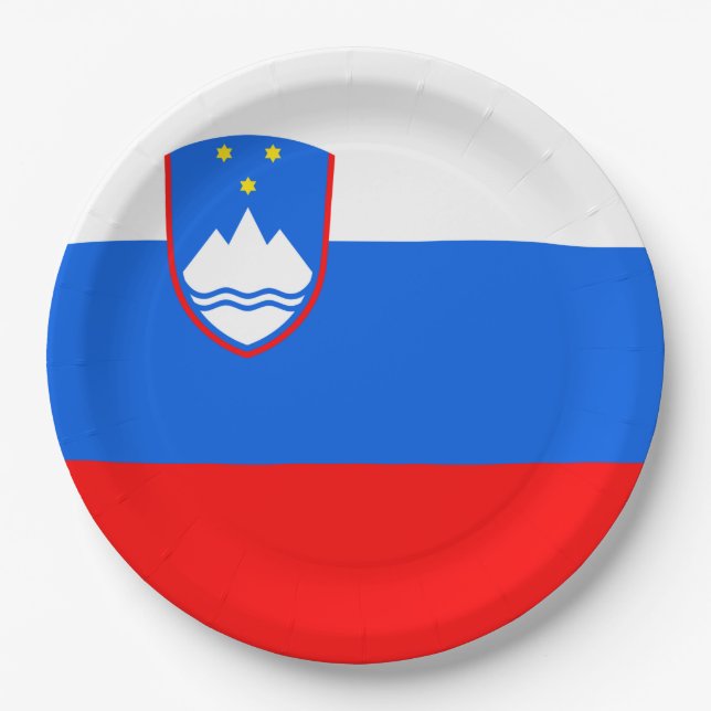 Plato De Papel Bandera de Eslovenia (Anverso)