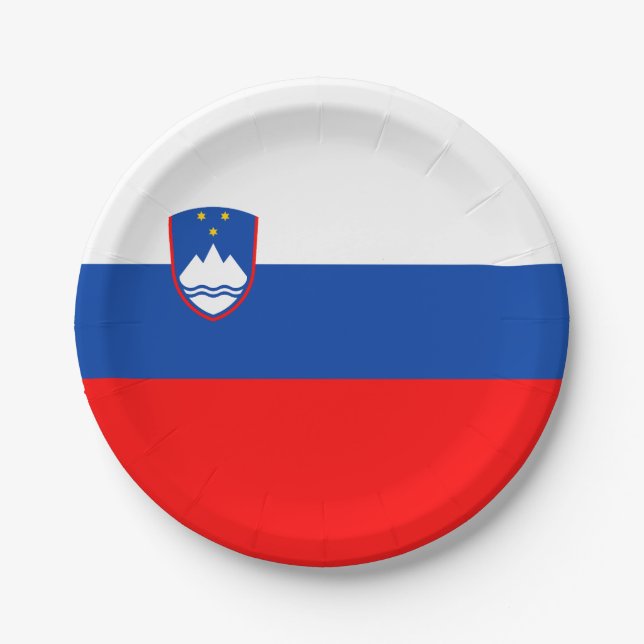 Plato De Papel Bandera de Eslovenia (Anverso)