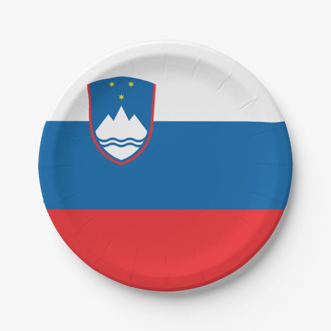 Plato De Papel Bandera de Eslovenia (Anverso)