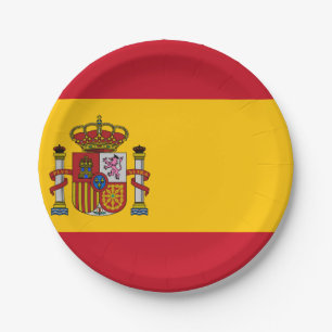 Plato De Papel Bandera de España