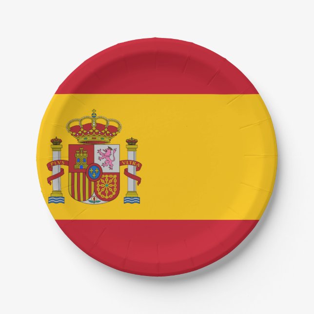 Plato De Papel Bandera de España (Anverso)