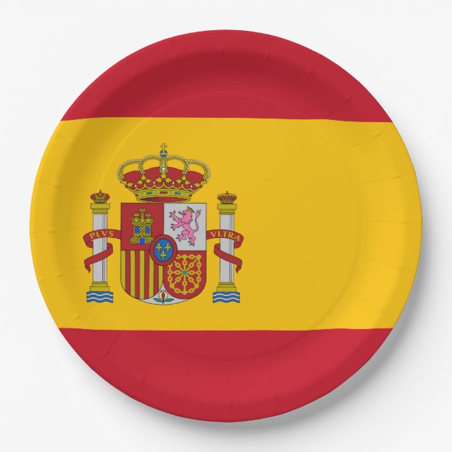 Plato De Papel Bandera de España (Anverso)