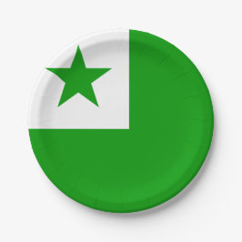 Plato De Papel Bandera de Esperanto