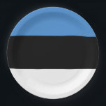Plato De Papel Bandera de Estonia<br><div class="desc">Bandera de Estonia</div>
