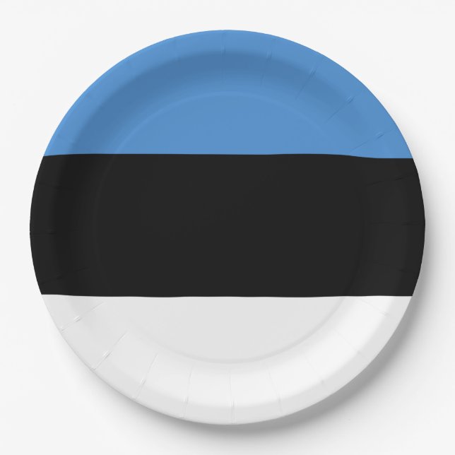 Plato De Papel Bandera de Estonia (Anverso)