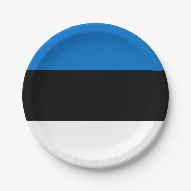 Plato De Papel Bandera de Estonia (Anverso)