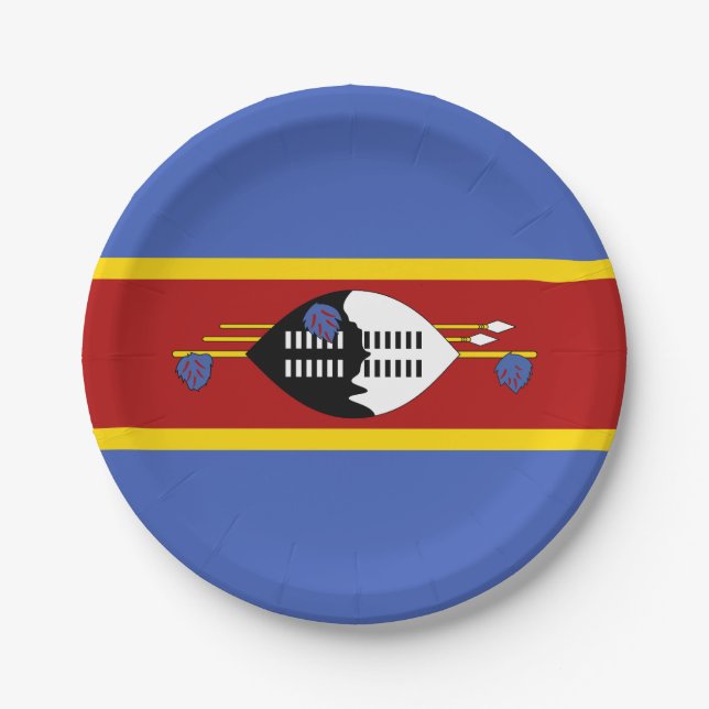 Plato De Papel Bandera de Eswatini (Anverso)