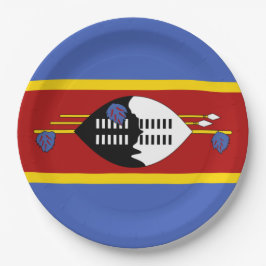 Plato De Papel Bandera de Eswatini (Swazilandia)