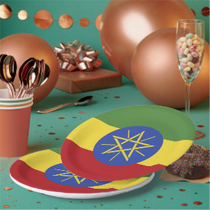 Plato De Papel Bandera de Etiopía