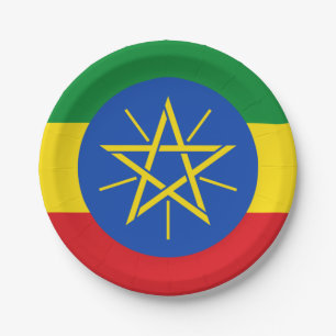 Plato De Papel Bandera de Etiopía (etíope)