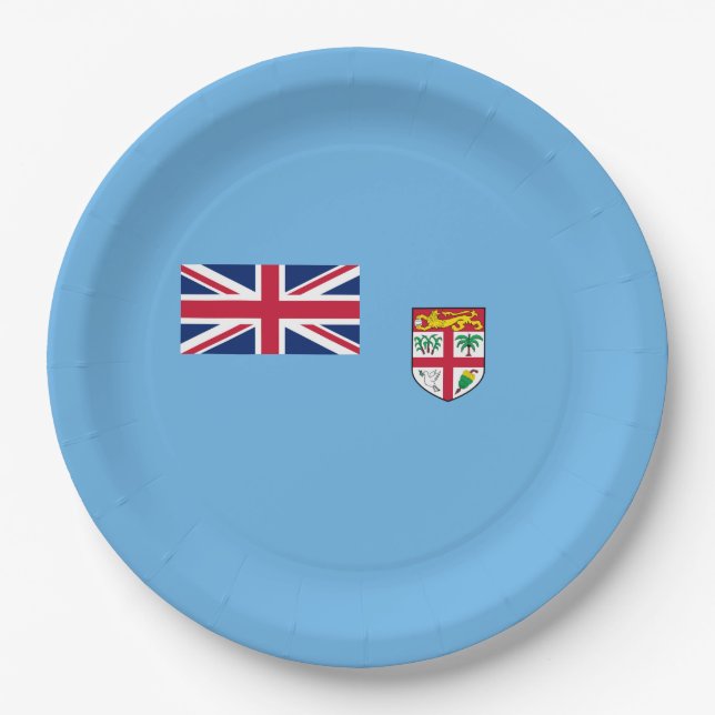 Plato De Papel Bandera de Fiji (Fiji) (Anverso)