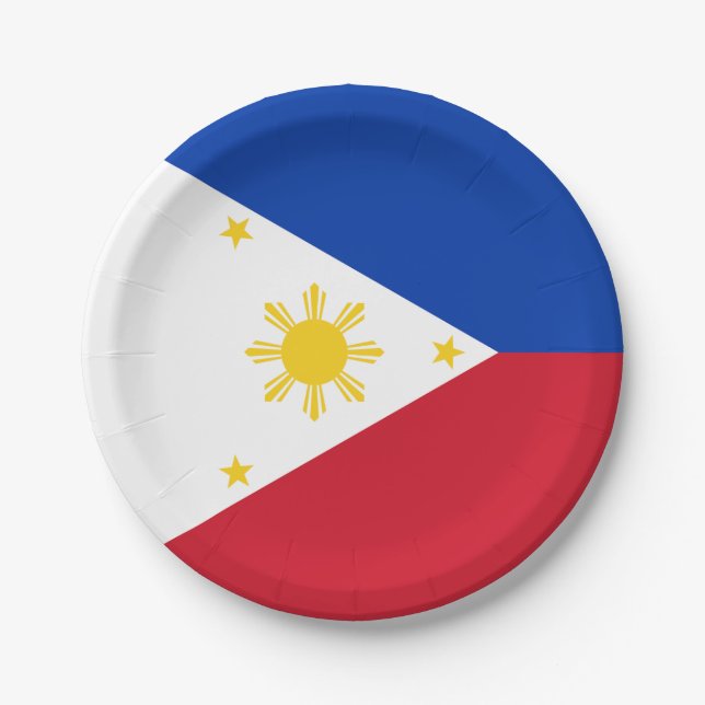 Plato De Papel Bandera de Filipinas (Anverso)
