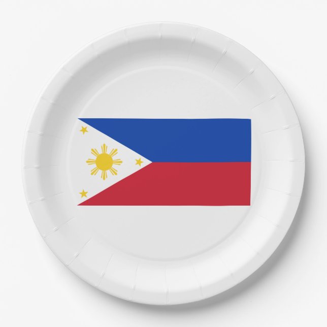 Plato De Papel Bandera de Filipinas (Anverso)