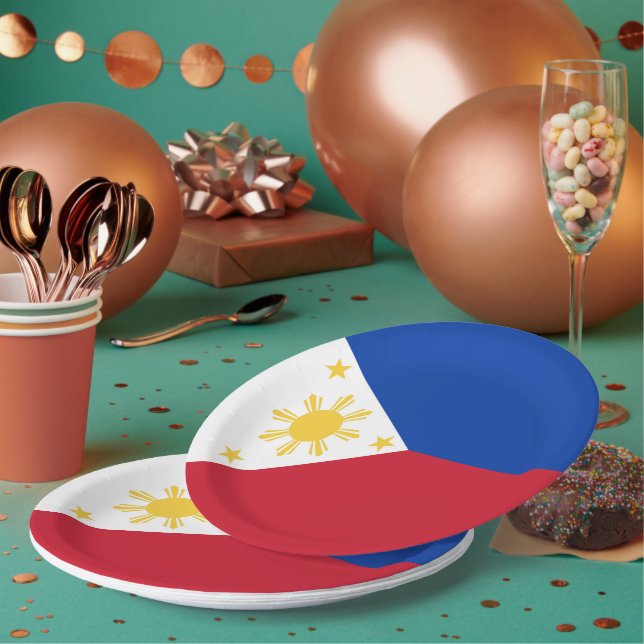 Plato De Papel Bandera de Filipinas (Multi)