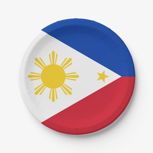 Plato De Papel Bandera de Filipinas (Anverso)