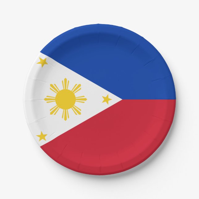 Plato De Papel Bandera de Filipinas (Anverso)
