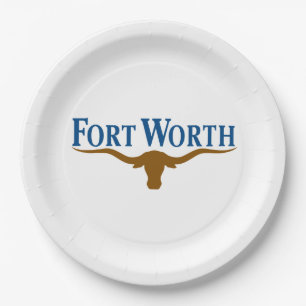 Plato De Papel Bandera de Fort Worth (Texas)