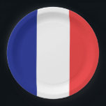 Plato De Papel Bandera de Francia Tricolore Francés<br><div class="desc">La bandera de Francia o Drapeau de la France es una bandera tricolor con tres bandas verticales de color azul, blanco y rojo. Se le conoce como la tricolor francesa o simplemente la tricolor o tricolor. A comienzos de la Revolución Francesa, la milicia de París, que tuvo un papel destacado...</div>