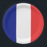 Plato De Papel Bandera de Francia Tricolore Francés<br><div class="desc">La bandera de Francia o Drapeau de la France es una bandera tricolor con tres bandas verticales de color azul, blanco y rojo. Se le conoce como la tricolor francesa o simplemente la tricolor o tricolor. A comienzos de la Revolución Francesa, la milicia de París, que tuvo un papel destacado...</div>