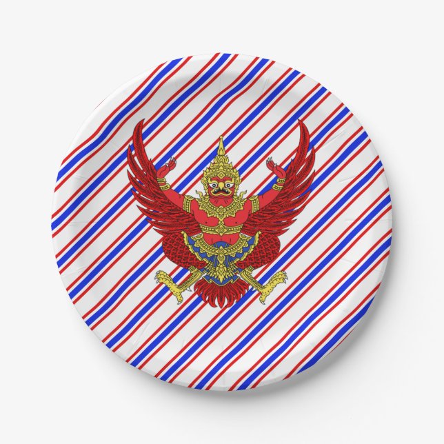 Plato De Papel Bandera de franjas tailandesas (Anverso)