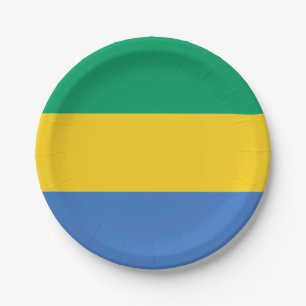 Plato De Papel Bandera de Gabón