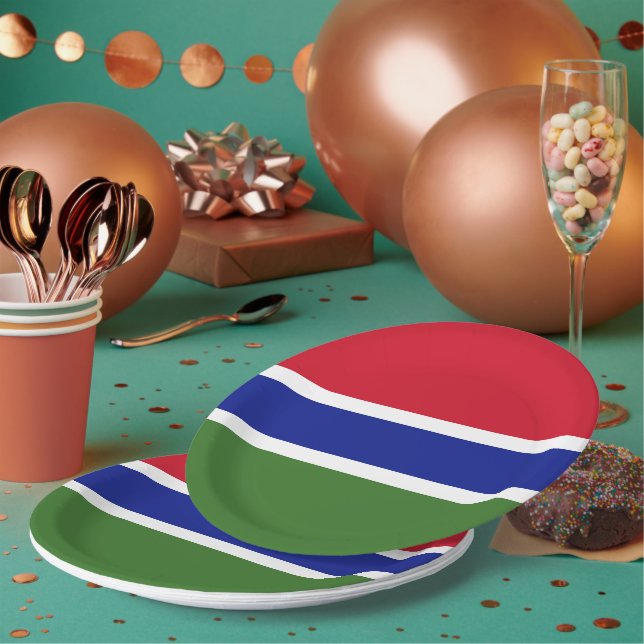 Plato De Papel Bandera de Gambia (Multi)