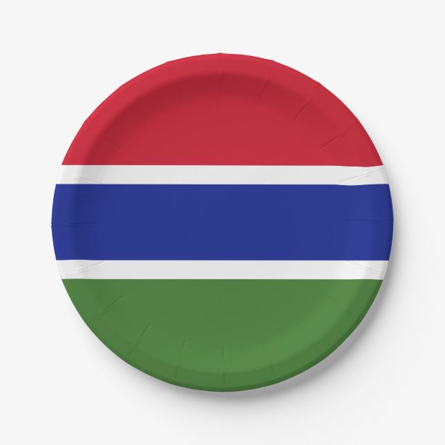 Plato De Papel Bandera de Gambia (Anverso)