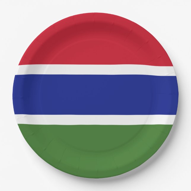 Plato De Papel Bandera de Gambia (Anverso)