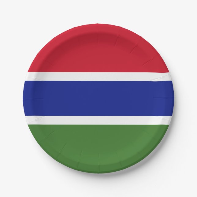 Plato De Papel Bandera de Gambia (Anverso)