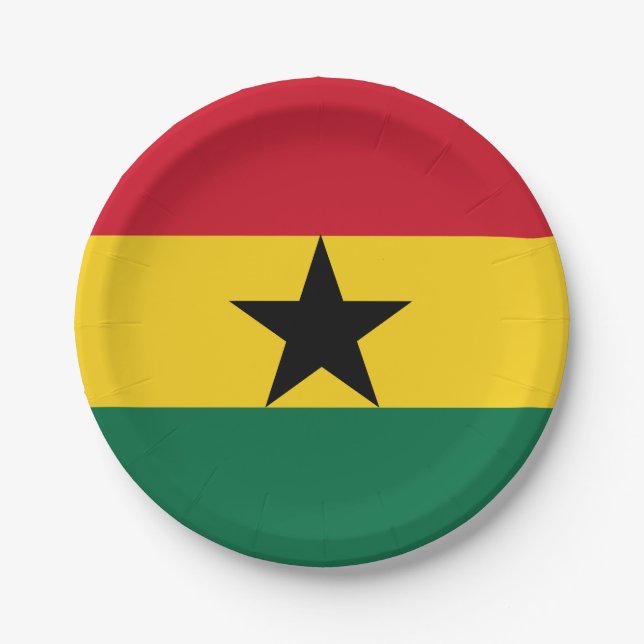 Plato De Papel Bandera de Ghana (Anverso)