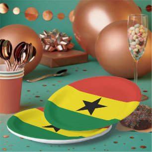 Plato De Papel Bandera de Ghana