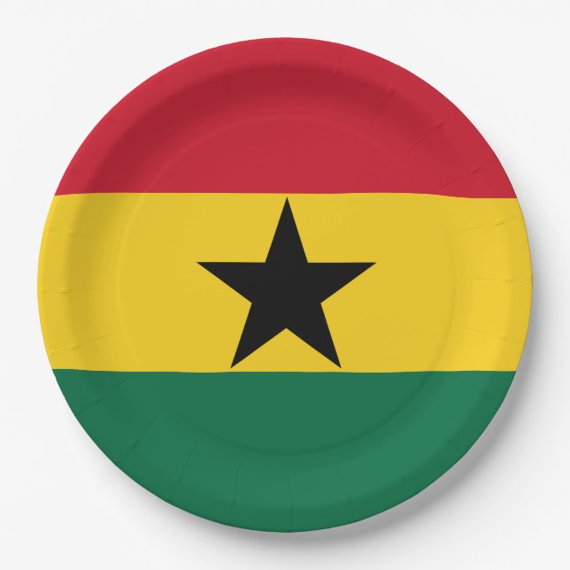 Plato De Papel Bandera de Ghana (Anverso)