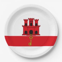 Plato De Papel Bandera de Gibraltar