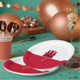 Plato De Papel Bandera de Gibraltar